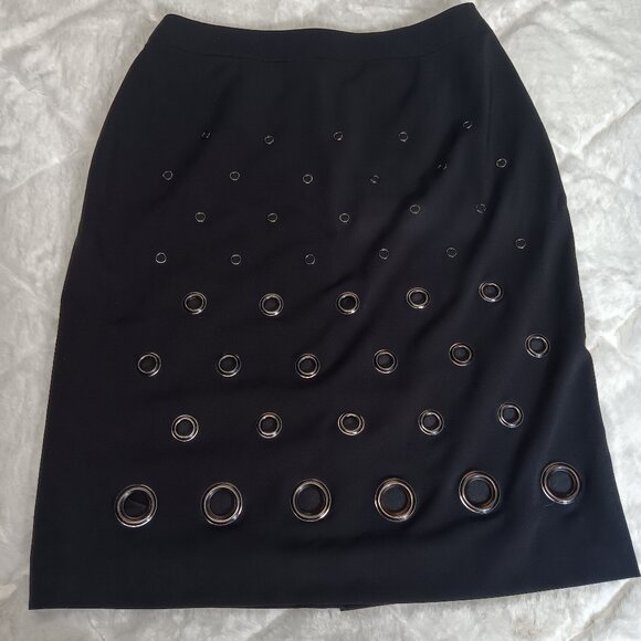 Worthington black skirt with eyelet embellishments - Picture 1 of 12